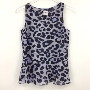 CAbi Feline Peplum Sleeveless Blouse
